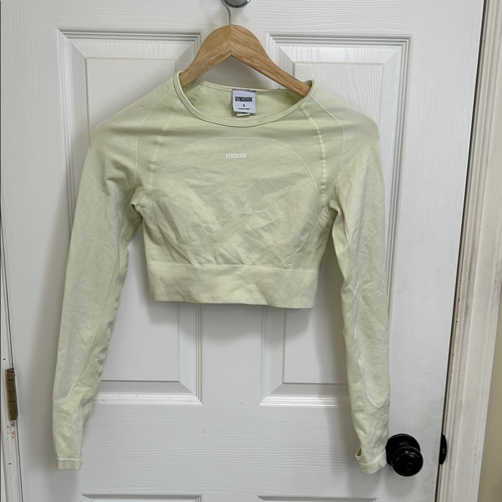 Gymshark Women's Light Green Long Sleeve Crop Top